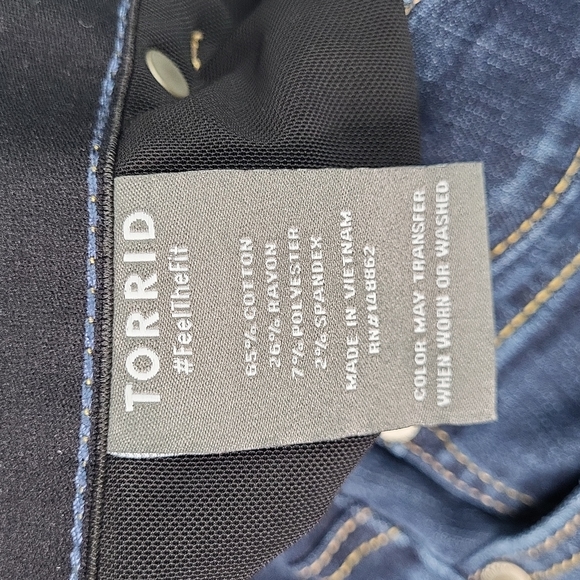Upcycled Torrid Bombshell Skinny Premium Stretch High Rise Jeans Raw Hem - Picture 6 of 16